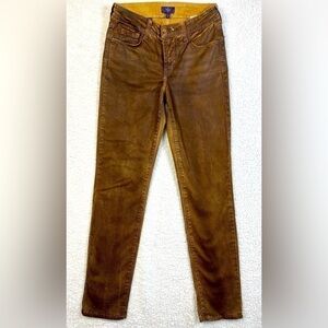 NYDJ size 2 Skinny Fit  Coated Jeans with Lift Technology Rust Color